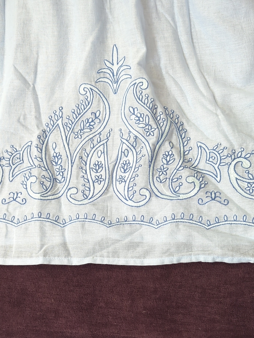 Catherines Light Blue Embroidered V-Neck Tunic with Tassels - Picture 3 of 4